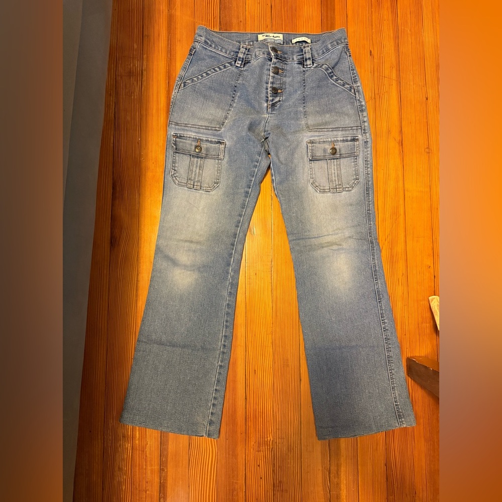 Blue Straight Leg Jeans with multiple pockets Y2K